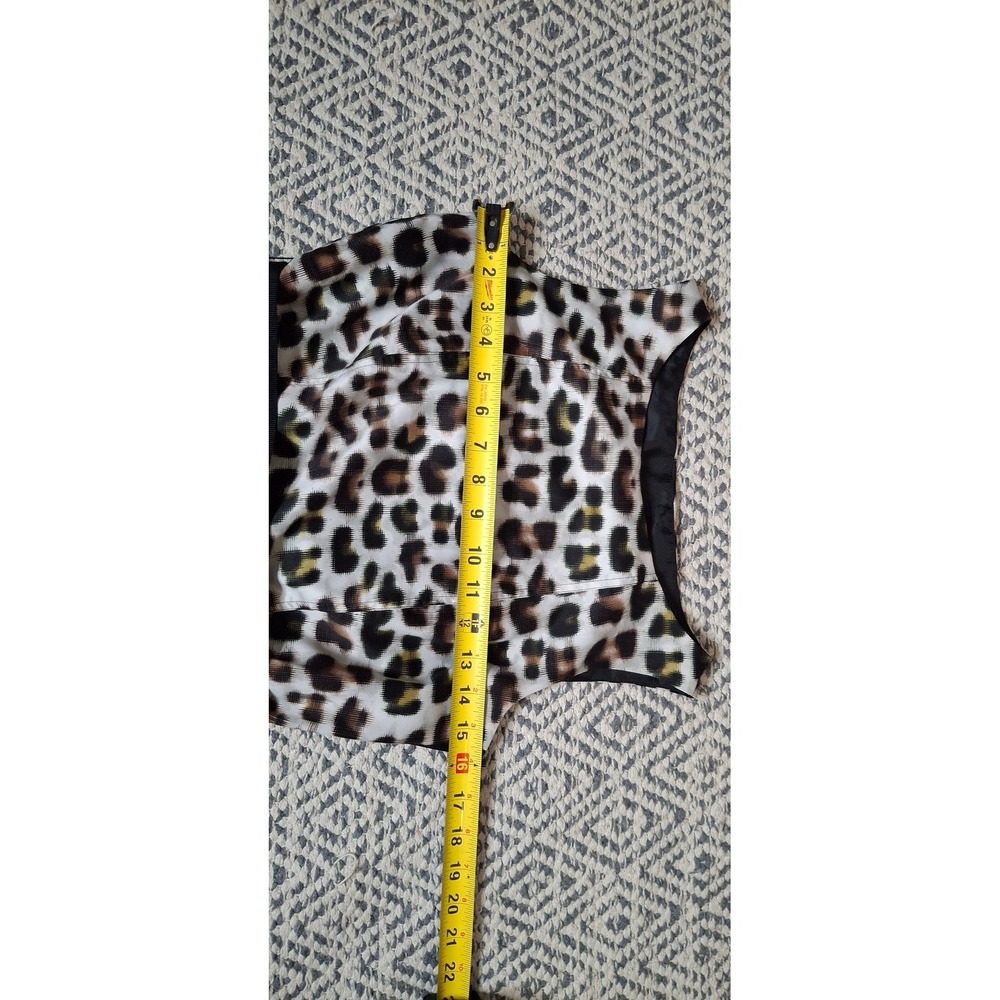 Ann Taylor Petite Leopard Print Sheath Dress Black Waistband 4P Sleeveless - Picture 9 of 12